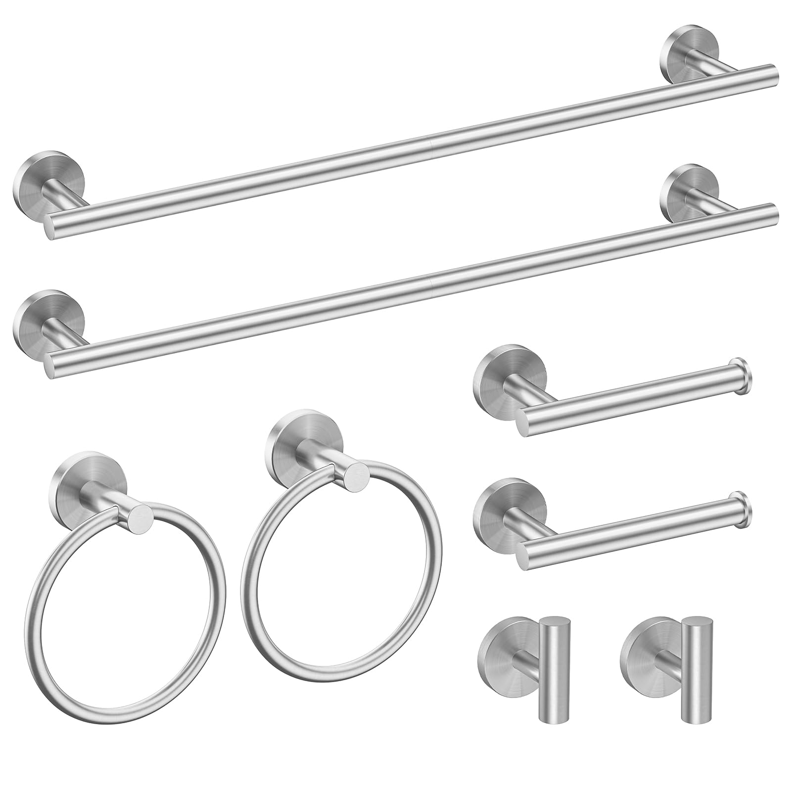 USHOWER Matte Black Bathroom Hardware Set - 8 Piece -12