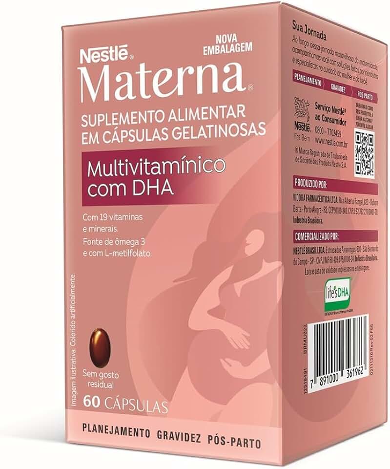 Suplemento alimentar em cápsulas Materna Multivitamínico com DHA 60 unidades
