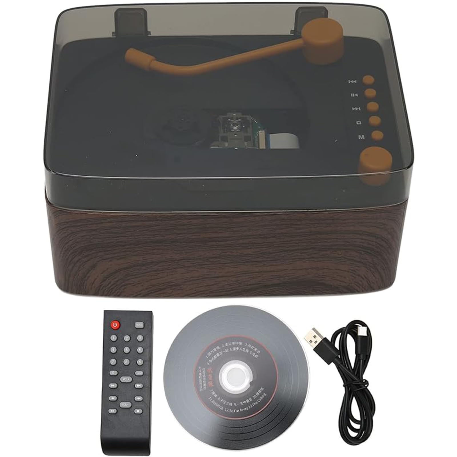 Lettore CD stereo con doppio altoparlante con effetto sonoro, ingresso/uscita Bluetooth/USB/U, batteria 2200 mA, copertura antipolvere - Modalità multiple