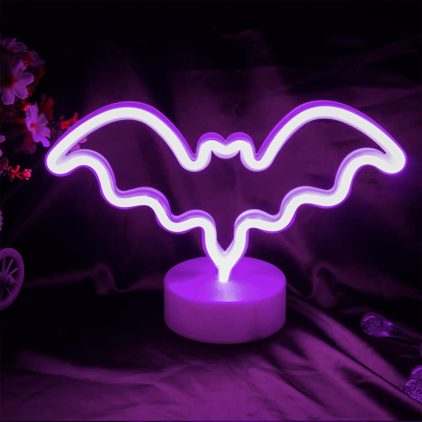 SEDEX Halloween Bat Neon Light, Bats LED Neon Sign Battery USB Operated Table Decorations Lights for Halloween Party Bedroom Creative Lighting Lamps Suitable for Room Decor Gift