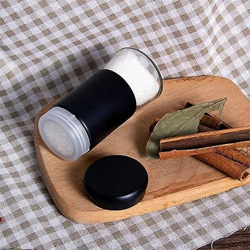 Image of Salt Shaker for Professional Chef - Best Spice Mill Stainless Steel Salt and Pepper Shaker, Moisture-Proof Spice Dispenser, Holder Seasoning Condiment Set with Glass Bottom (Set of 2)