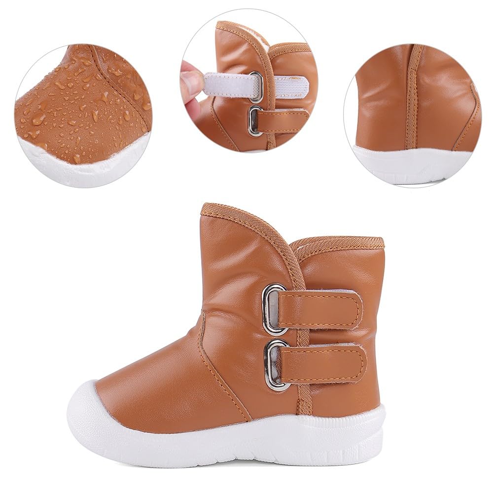 LACOFIA Botas de Nieve Impermeables para Invierno de la Suela de Goma Antideslizante para bebé niña y niño