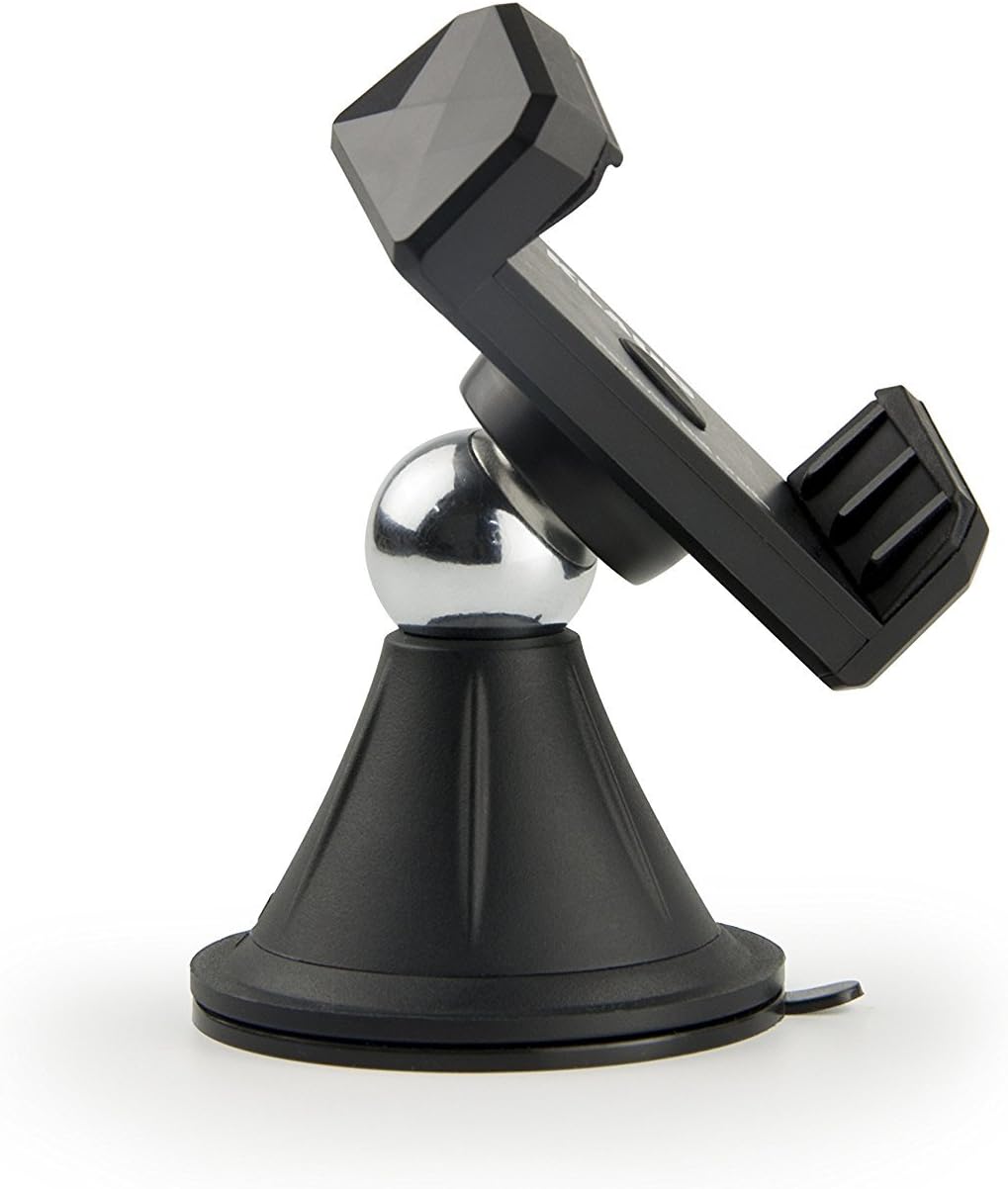 Velev Adjustable Car Phone Holder,Universal Windshield Dashboard Car Mount Cradle(Extenable Arm,360 Degree Rotation,Double Seal Rings Suction Cup) for 3.5" to 5.7" Smartphones,GPS Devices