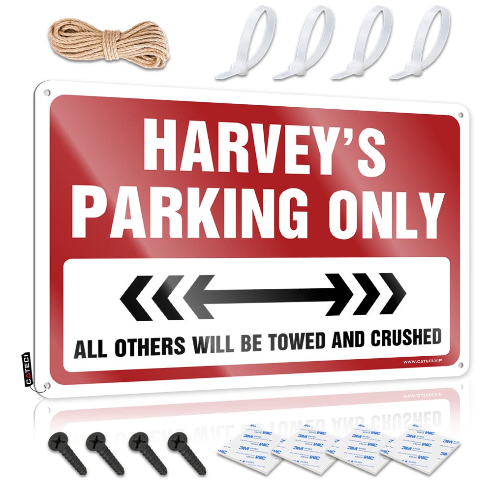 Krazmurongd One Color Metal Signs For Garage Man Cave Harvey's Parking Only Tin Sign Bar Man Cave Decor Tin Metal Bar Signs