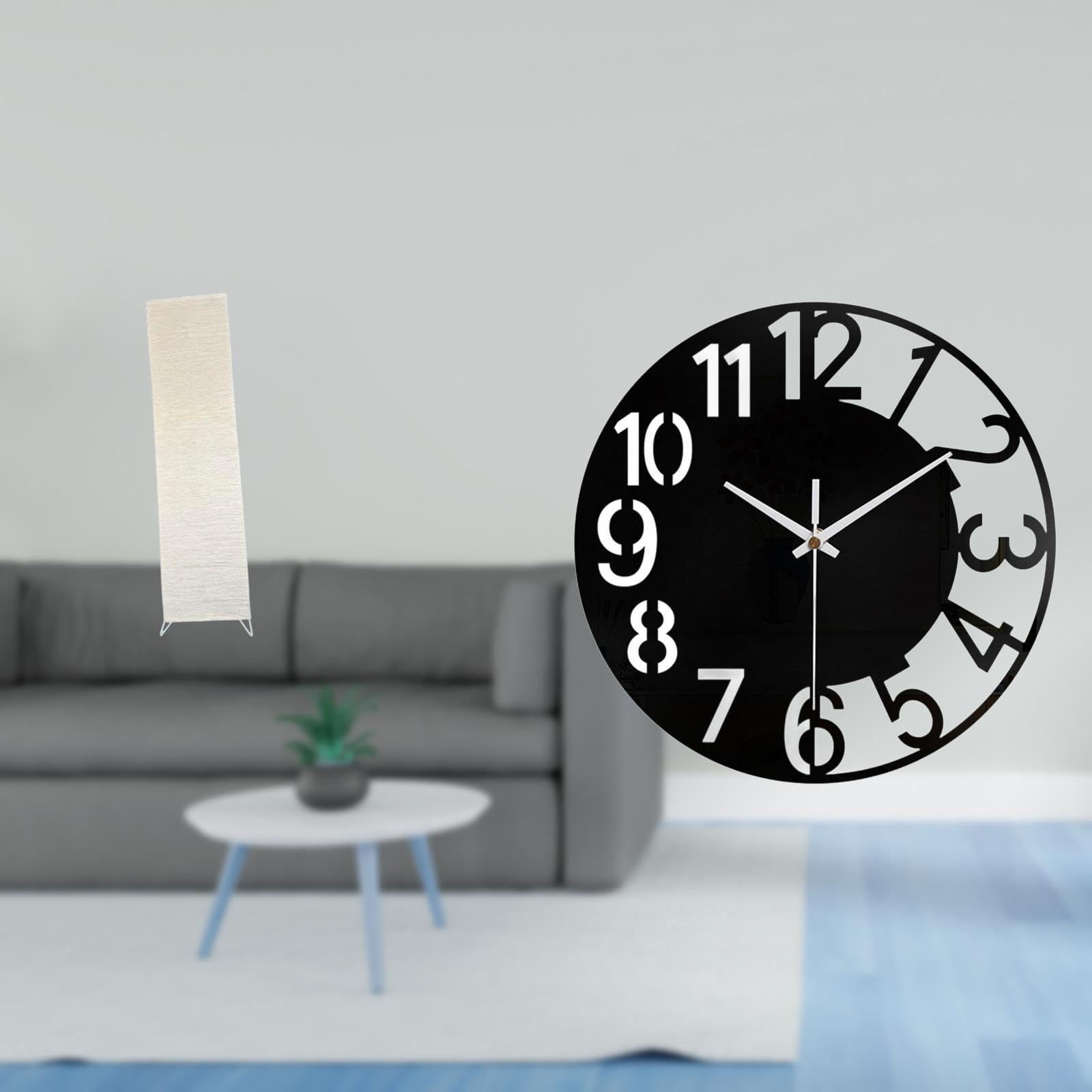 Enakshi®Living Room Paper Floor Lamp Shade and Acrylic Wall Clock Ative Silent Easy to Read Simple Round Big Wall Clock for Home Hotel Office|Home & Garden|Lamps, Lighting & Ceiling Fans|Lamp Shades-image-29