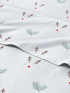 King Mistletoes Sheet Set - Holiday Xmas Pattern Bedding Set - Deep Pockets - Snug Fit - 4PC - Wrinkle Free & Easy Care - Comfy, Cozy Festive Winter - Holiday Sheets for Women, Men, Kids & Teens