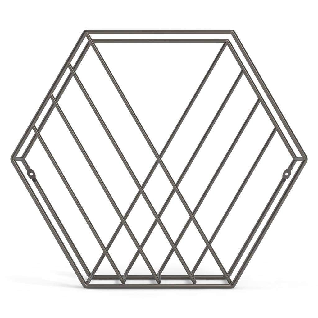 INDIAN DECOR - Hexagonal Magazine Rack Wall Organiser/Magazine Shelf/Magazine Rack/Wall Shelf/Floating Shelf - Black-picture-22