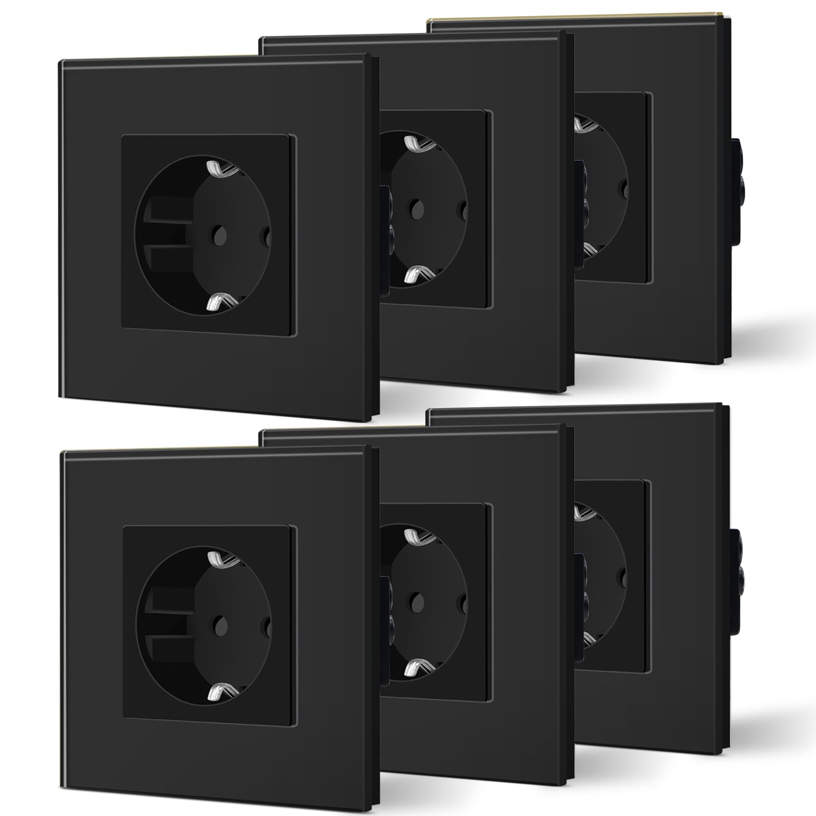 BSEED Enchufe de Pared con USB C,Enchufes Dobles Empotrados con Cristal,Toma de Corriente,Seguridad infantil,Fácil de Instalar,M Serie,2 Enchufes con USB y Tipo C,157mm Blanco — view 139