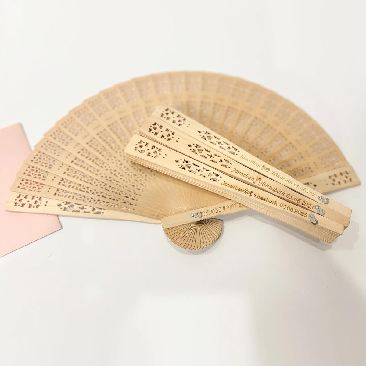 Éventail de mariage à la plage REEG contre la chaleur éventails en bois x80