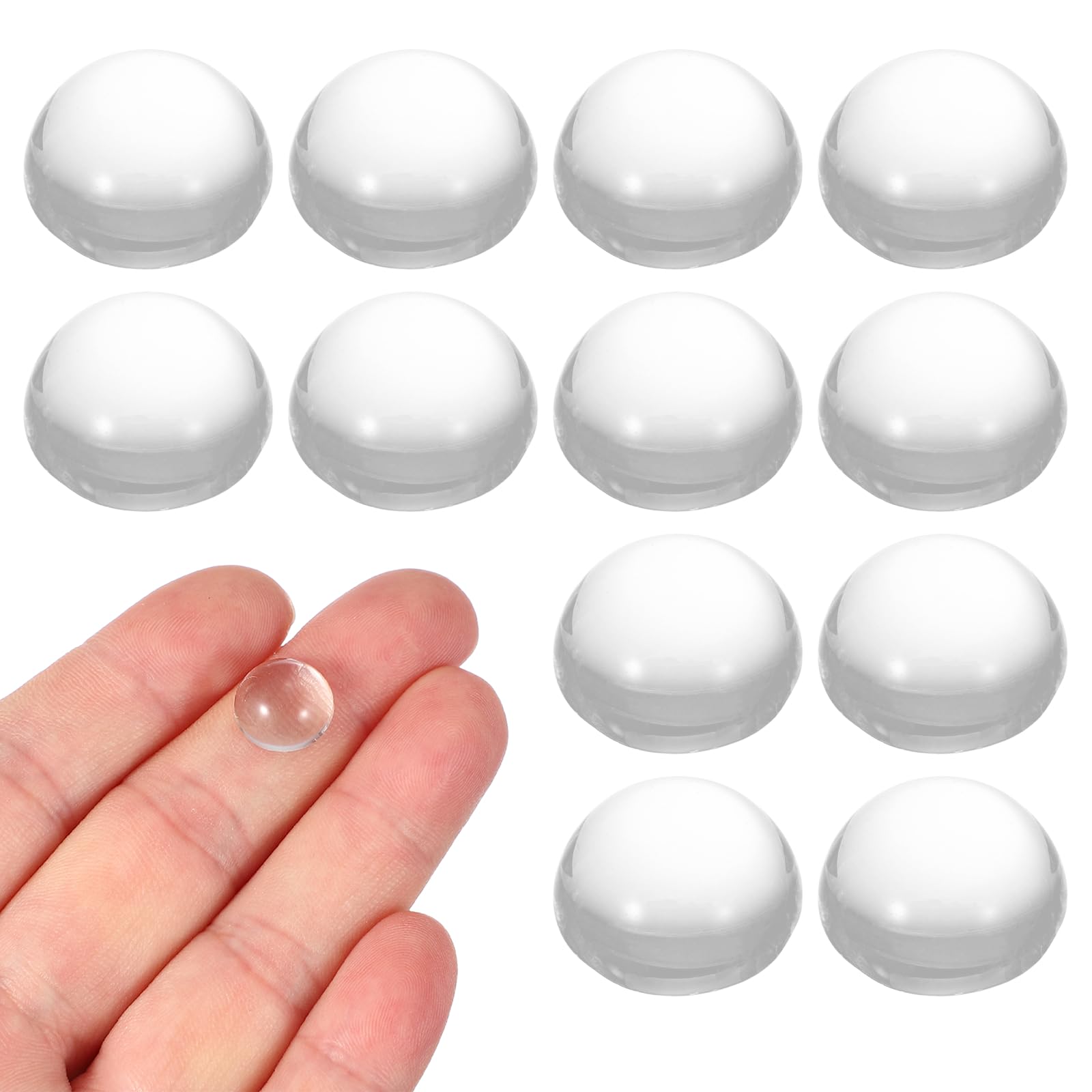 PATIKIL 12 Pcs Convex Lens, 12mm OD 7mm Focal Length Magnifier Lens Optical Lenses Borosilicate Magnifying Glass Flat Convex for DIY Crafts Office Home Science LED Spotlights Flashlights
