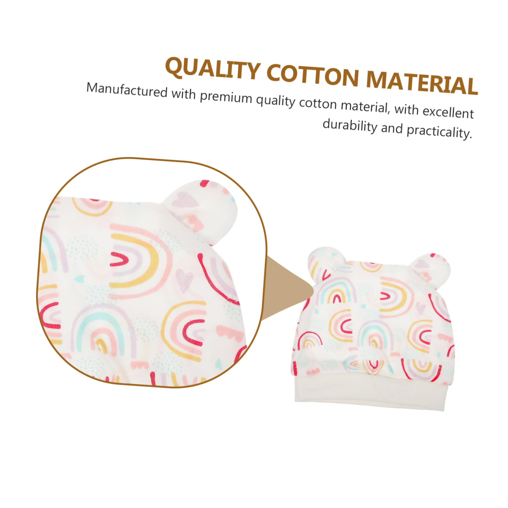 Ipetboom Baby Cotton Hat Gloves Set Newborn Hat Mittens Baby Products Soft Cotton 3 Piece Set Multi