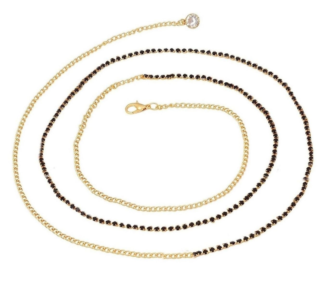 VAMA Saree Waist belt Sontada karddhani vaddanam Kamarbandh Hip Body belly chain for women Girls (Gold Black waist belt) (B07QL2DPW1) Amazon Price History, Amazon Price Tracker