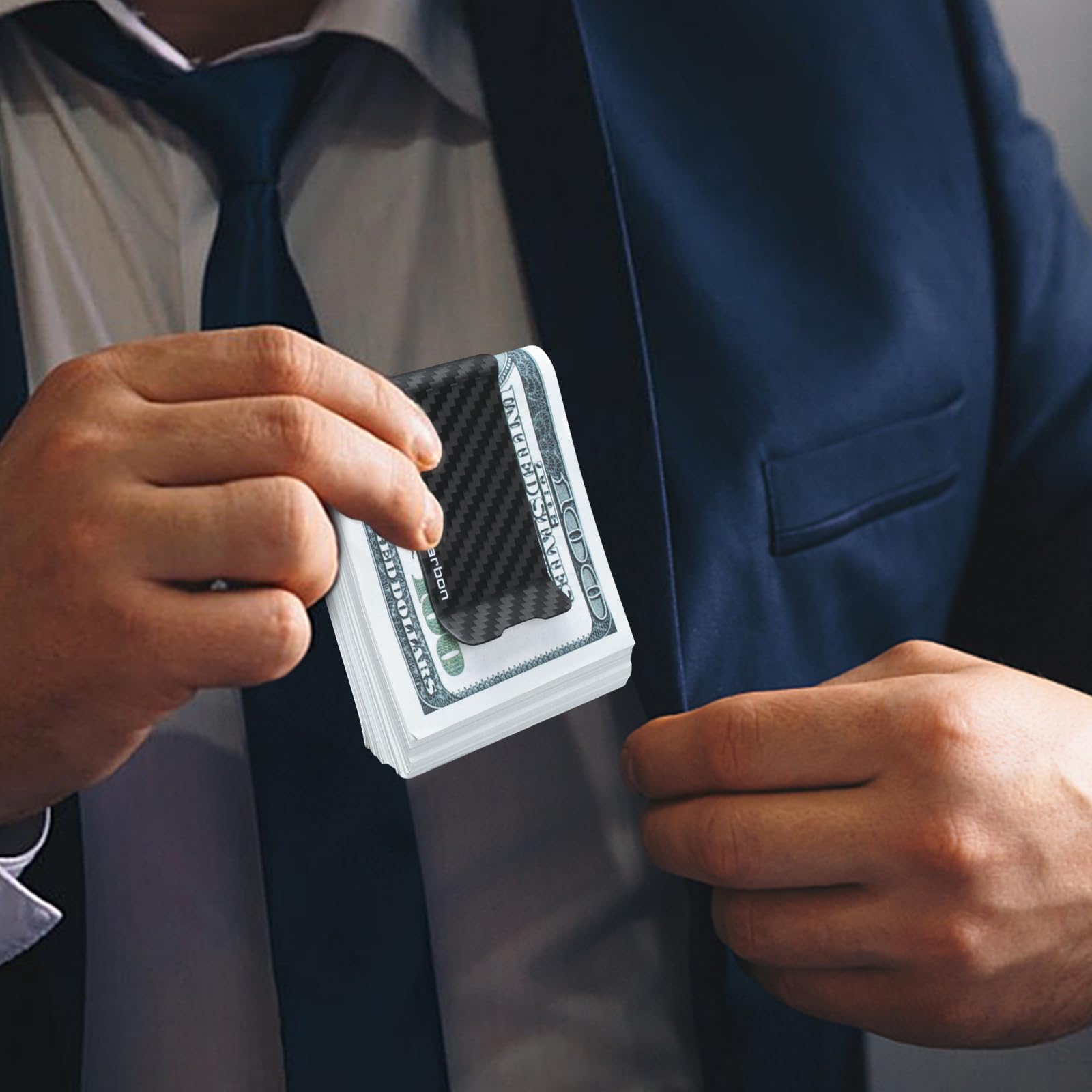 T-carbon Kohlefaser Mattes Geldklammer angenehm zu berühren Geldklammer für Männer Geldklammer für geldscheine Money Clip Schwarz