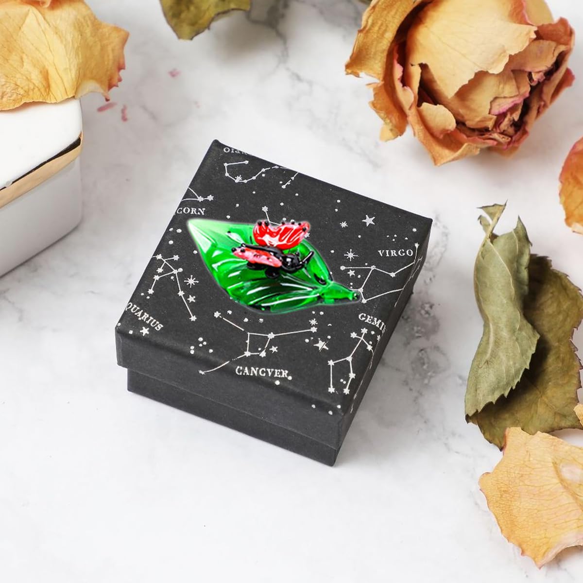 Tiny 2.16" Long Butterfly Figurine - Miniature Hand Blown Glass Butterfly Insect Colorful Crystal Animals Statue Decorative Collectible Figurines Décor Gifts - Image 6