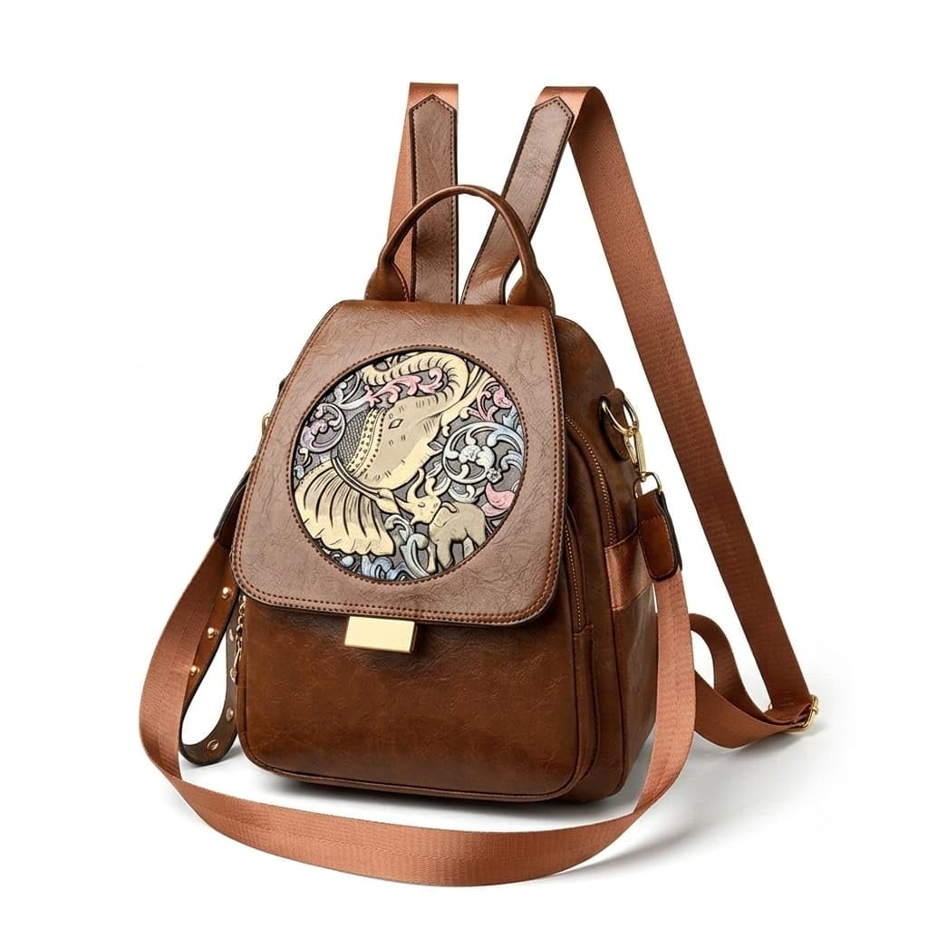 Sumo Estore Backpack Crossbody Purse handbag for Women Leather Stylish Ladies Shoulder Backpack Bag for Office College Travel & Shopping Birthday Gift for Sister Mom & Wife Color Brown-picture-13