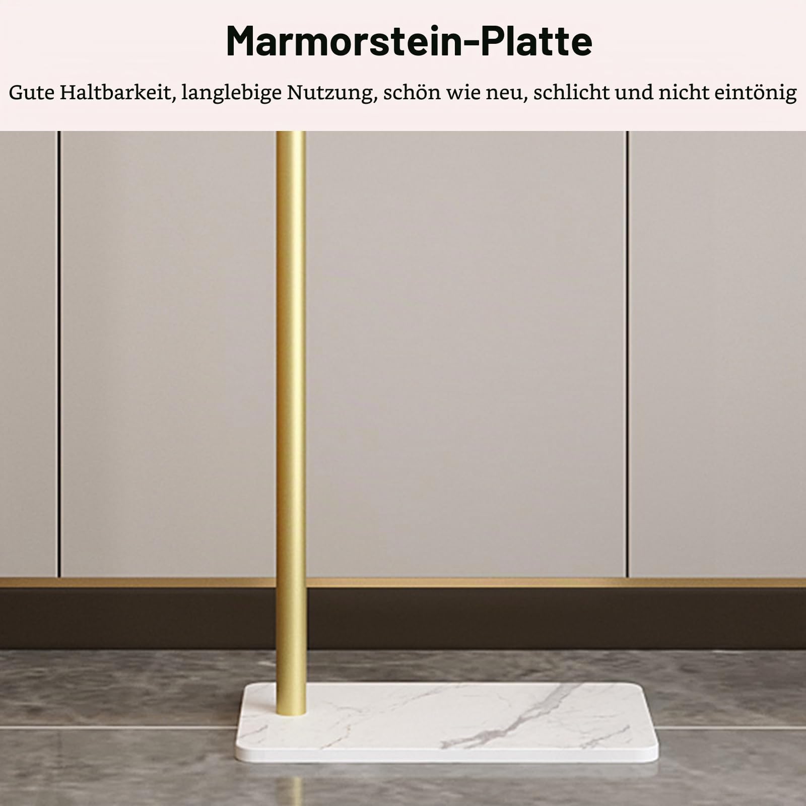 Ergocar Metallmantel Standalone kleiderständer Kreativer Dekorativer Metallbügel Mit 7 Haken Und Marmor Basis Kleinem Metallmantel Standalone Für Hängende Mäntel, Hüte, Schals