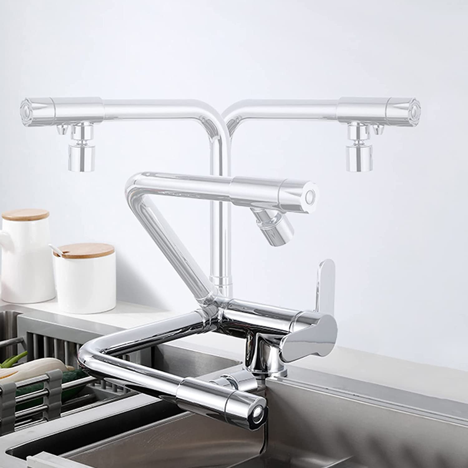 ZQFHSX 3Way Kitchen Faucet with 360° Rotation Brushed Black Mixer Tap for Reverse Osmosis System Versatile 3in1 Design Ideal Front Window Sinks LWX