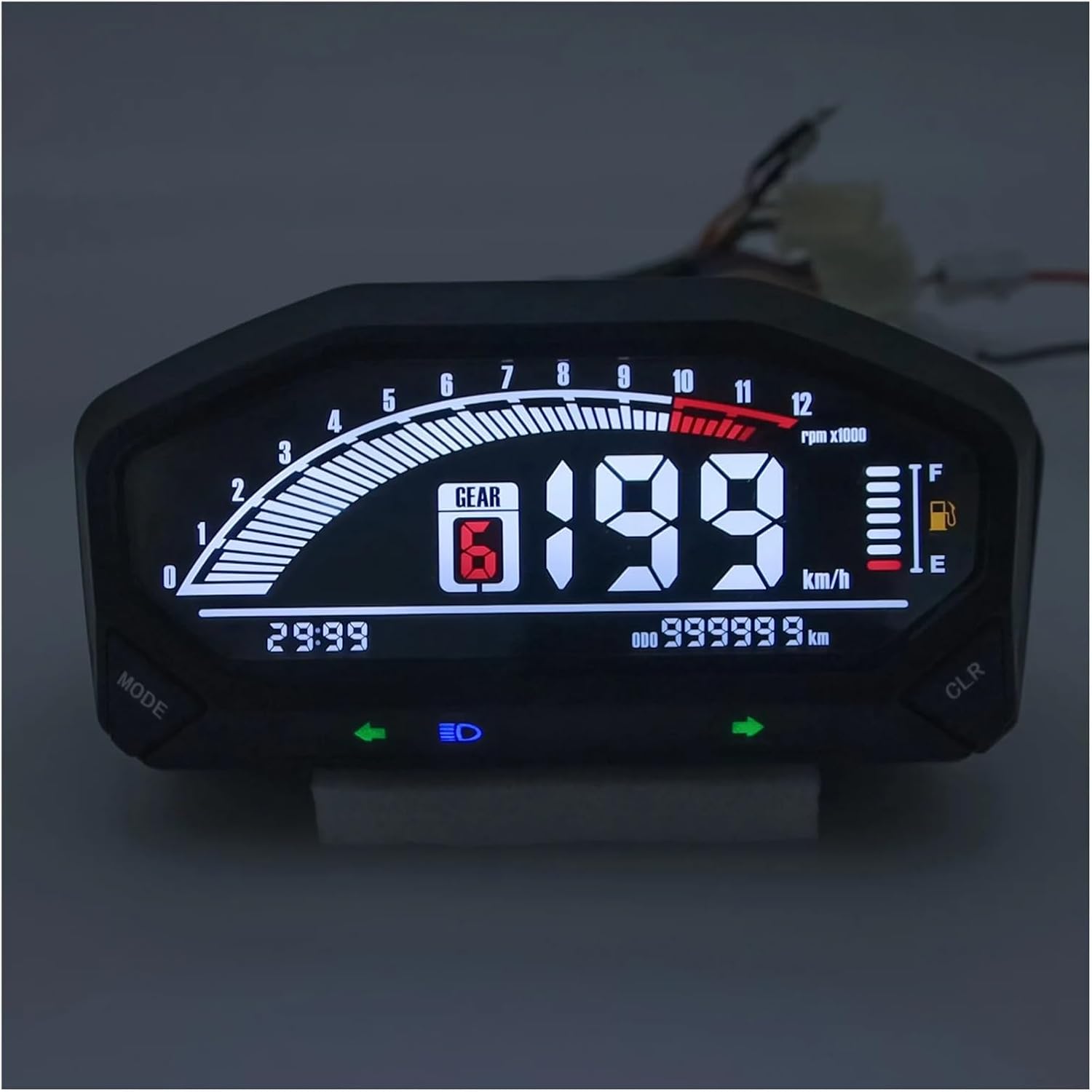 Motorcycle Speedometer Gauge for Motorcycle 1,2,4 Cylinders YG150-23 Universal Tachometer Motorcycle Digital Dashboard Odometer Tachometer