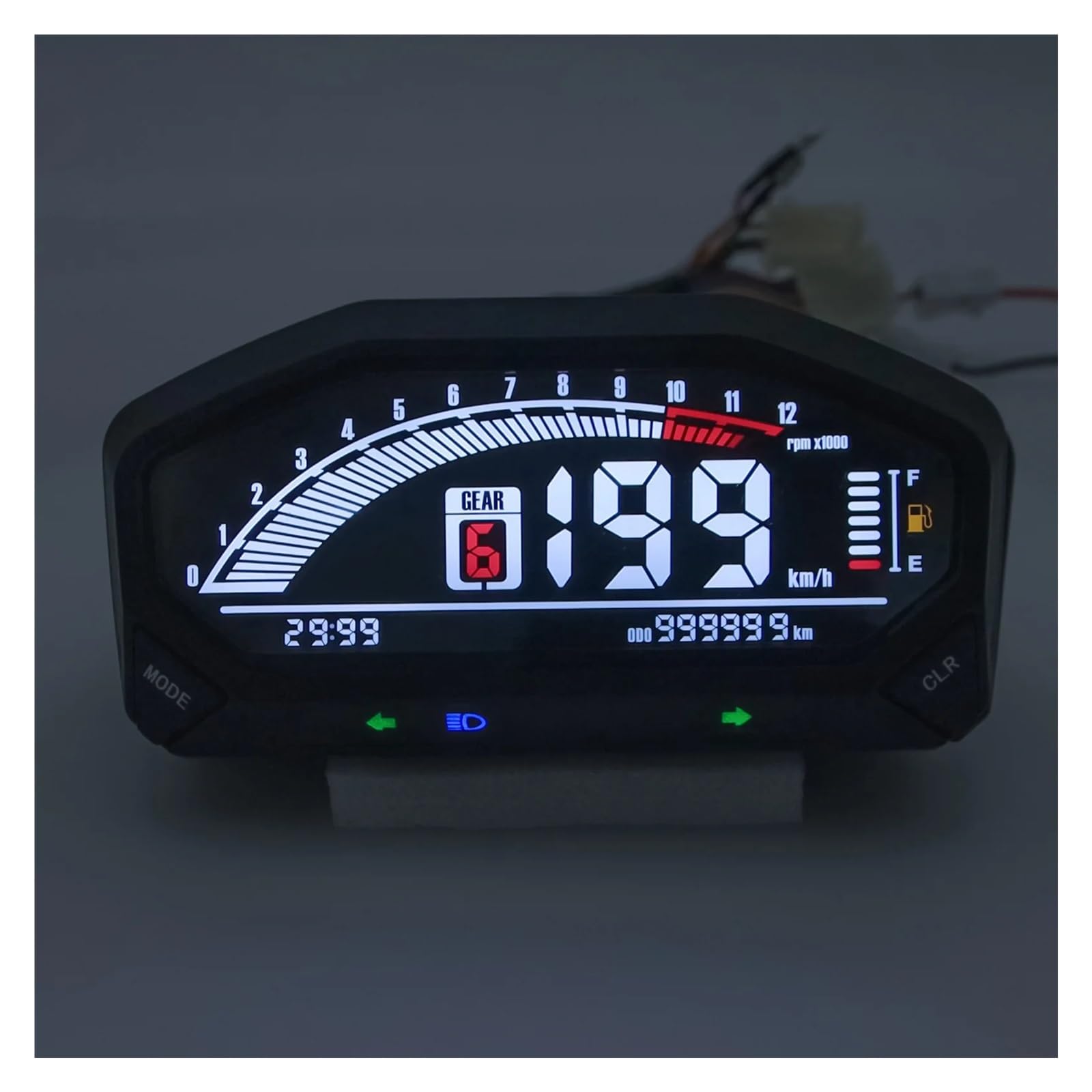 Contagiri contachilometri Accessori Moto LED Tachimetro Contachilometri Contagiri Indicatore Digitale Strumento Moto Per 1,2,4 Cilindri YG150-23