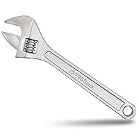 Vista 1 de Dr.Luck Llave ajustable plateada de 10 pulgadas, apertura de mandíbula de 1.181 in de ancho, acero forjado tratado térmicamente cromado