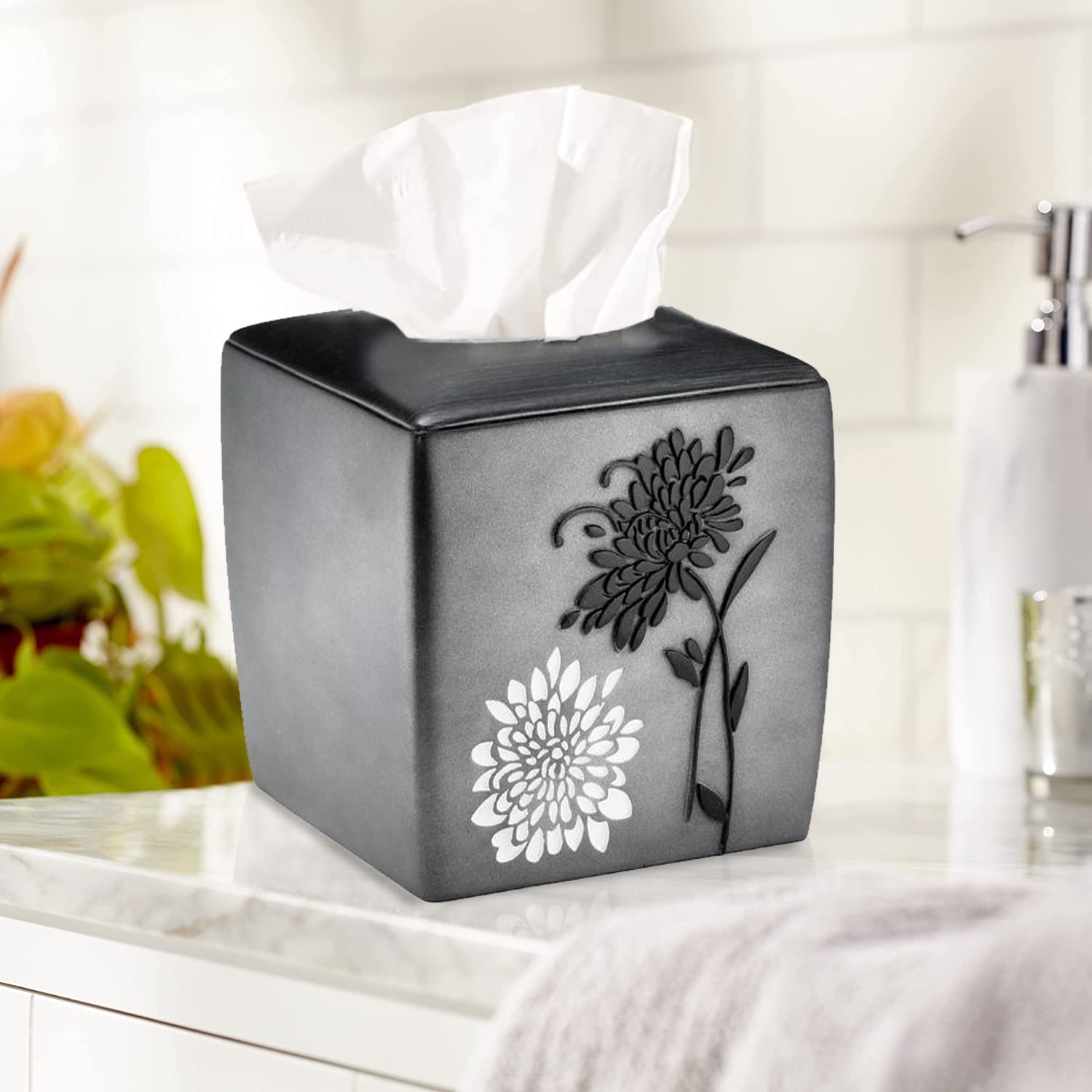 Popular Bath Tissue Box, Erica Collection, Grey