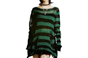 Gothic Striped Womens Goth Dress, Harajuku Punk Style Sweater