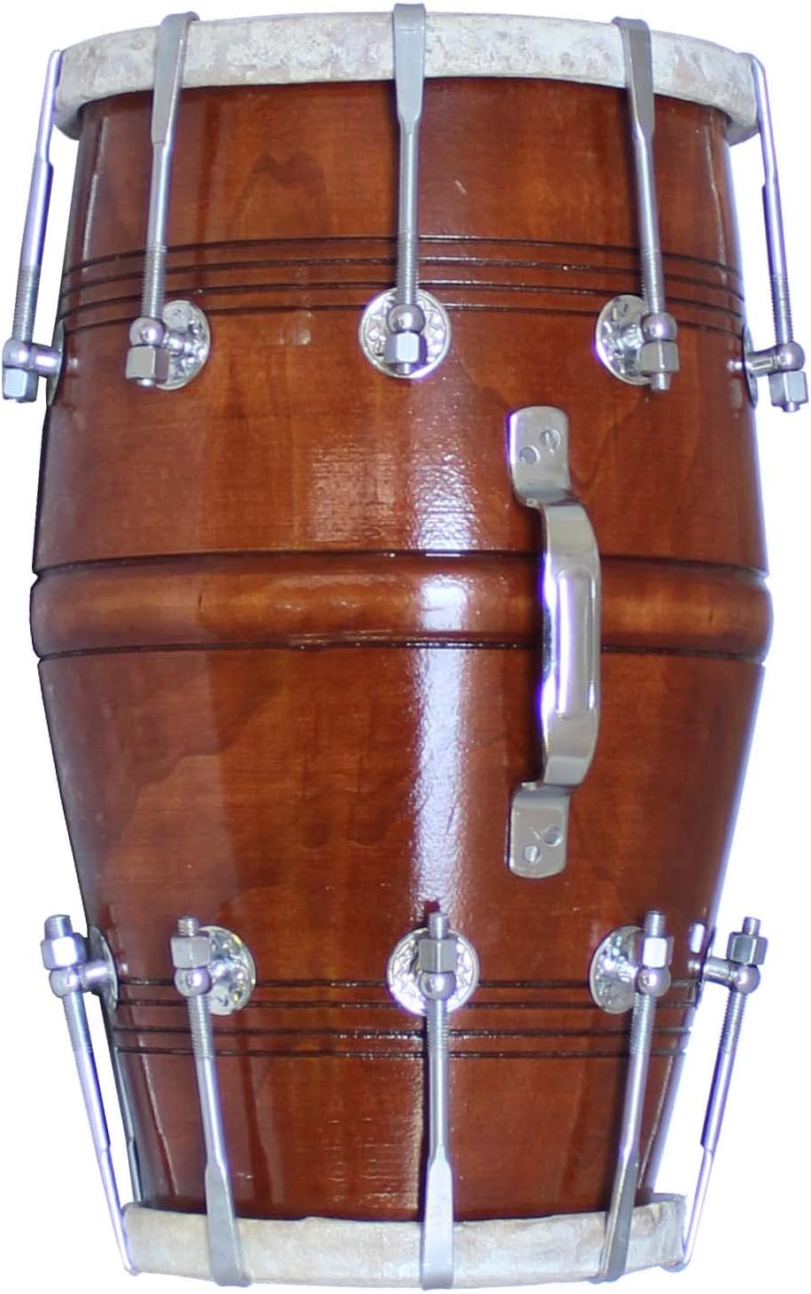 SHREYAS Dholak 18 - Bolt-Tuned, Mango Wood, Brown, Hand Made Indian, Kirtan, Mantra