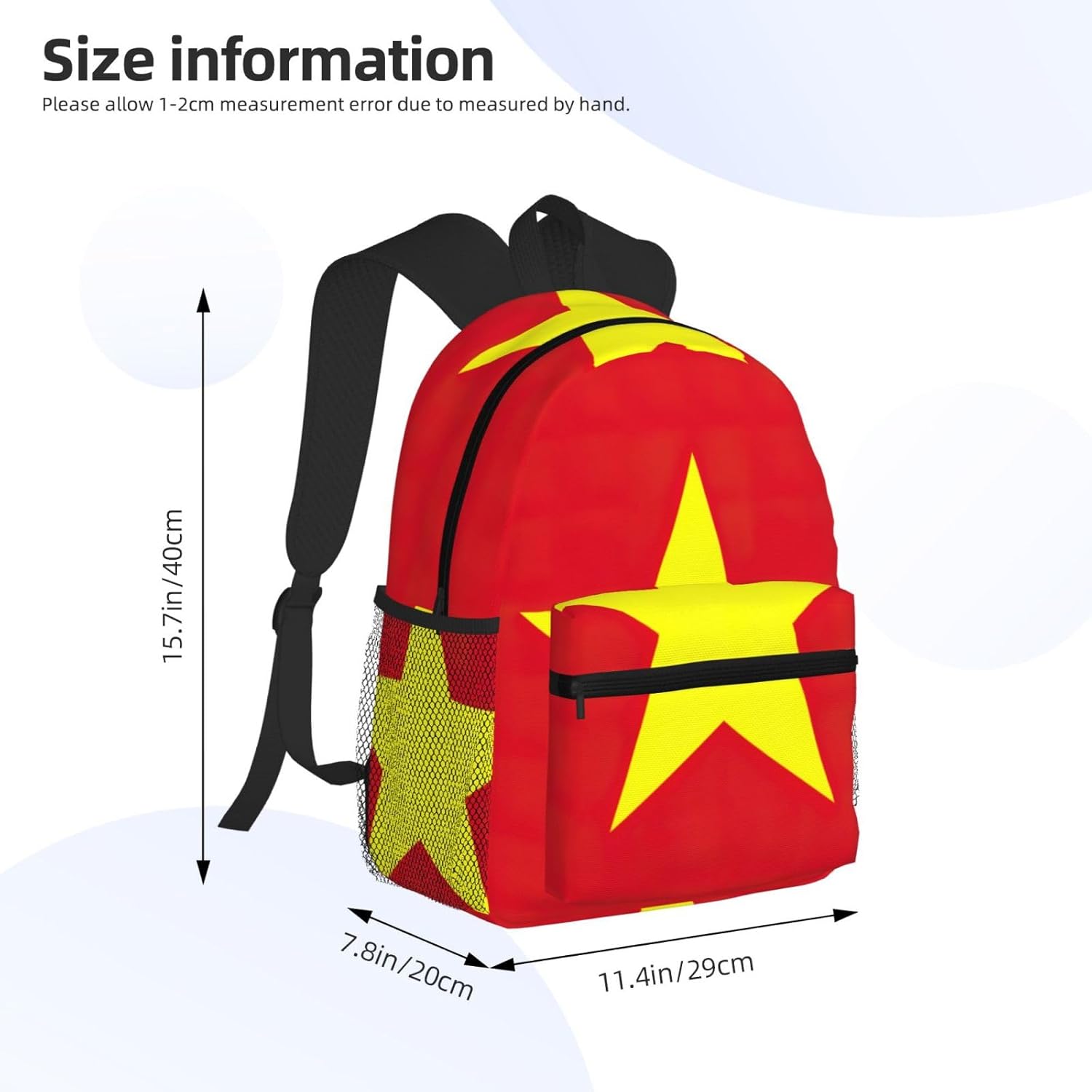 Vietnamese flag Backpack Large Sports Bag, Best for Basketball, Soccer, Volleyball, Swim, Gym, Travel