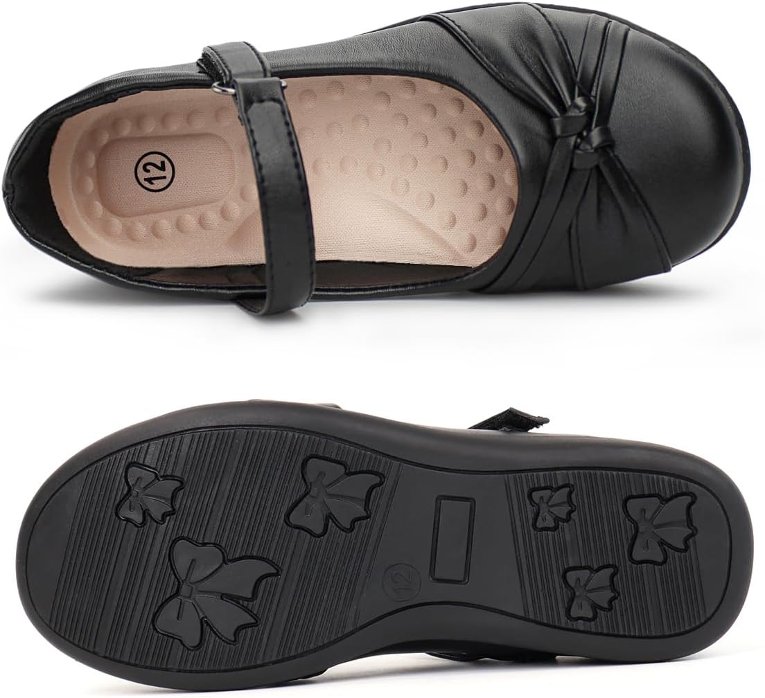Hawkwell Girl's School Uniform Mary Jane Flats Dress Shoes