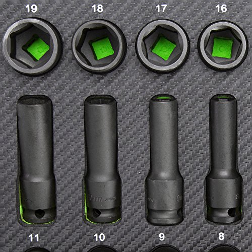 Oemtools 23983 Master 42 Piece Impact Socket Set, 3/8 Drive, Metric And Sae Socket Set With Shallow And Deep Sockets For Auto Repairs, Includes Custom Storage Tray #TOP2
