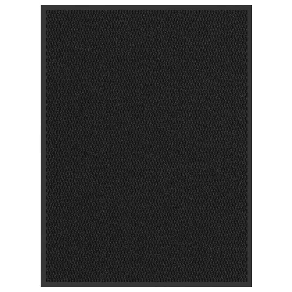 Tapis d'entrée 80x120 cm grand paillasson de couloir et chambre noir