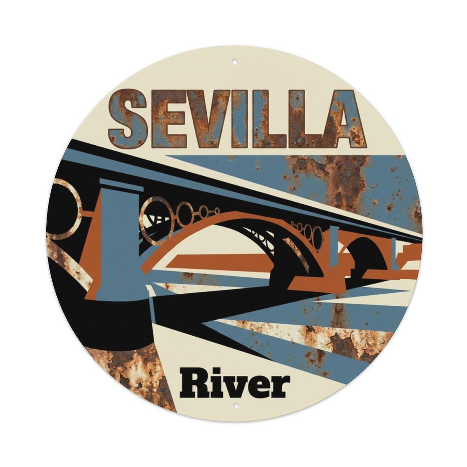 Metal Tin Sign Vintage Travel Seville Spain