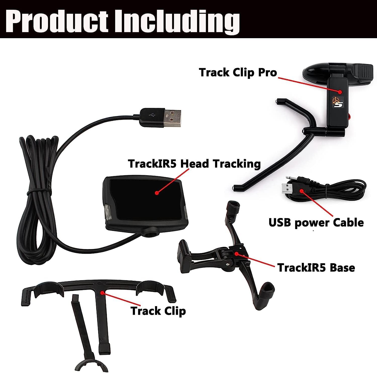 TrackIr 5 Optical Head Tracking System Bundle + Track Clip PRO 