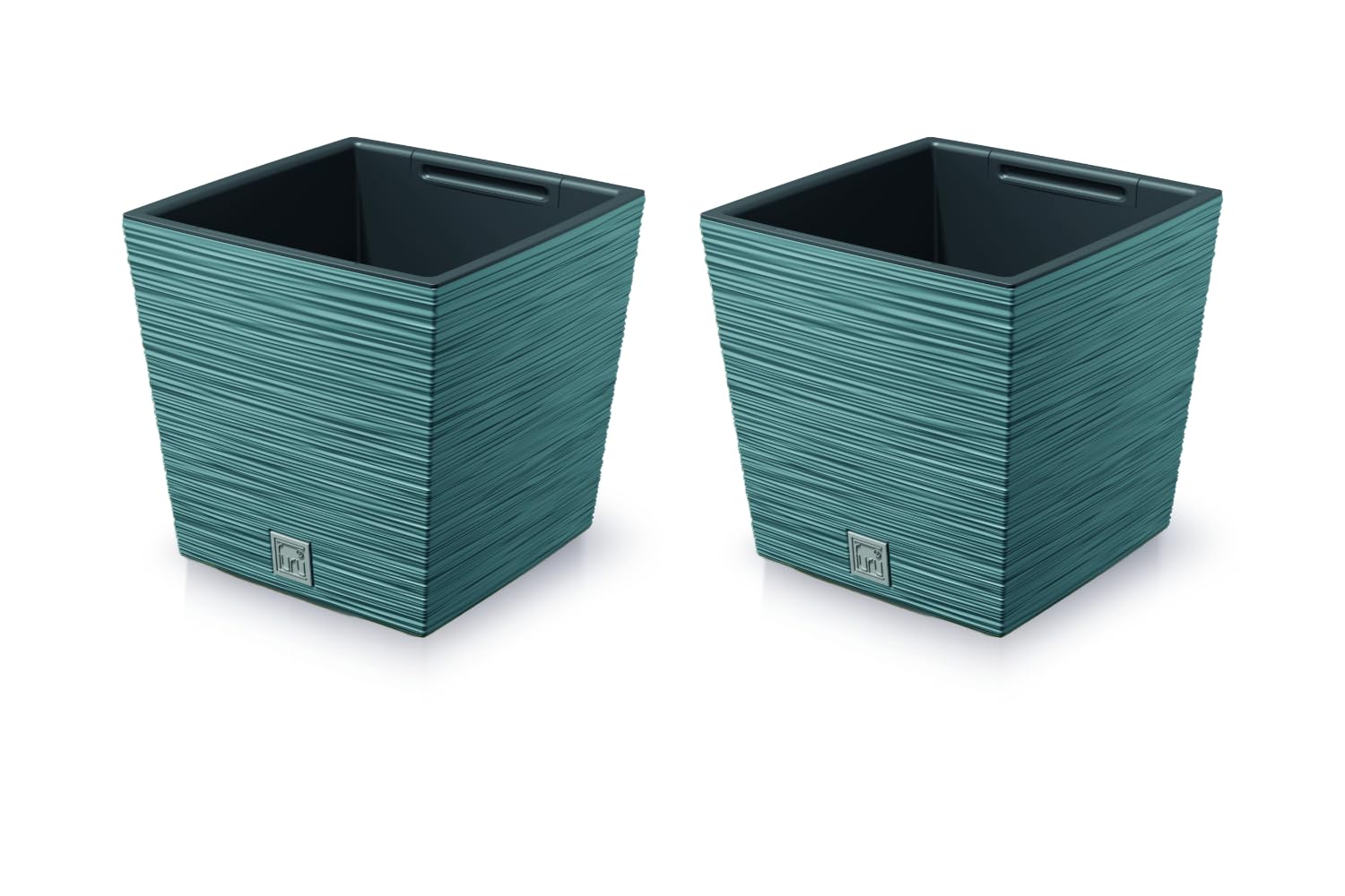 Stolmet Set of 2 Square Low Planters with Inserts – Modern Indoor/Outdoor Planters Available in 5 Colours – 9.4 Inch (240x240mm) & 11.6 Inch (295x295mm) (Scandinavian Blue, W295mm x H290mm)