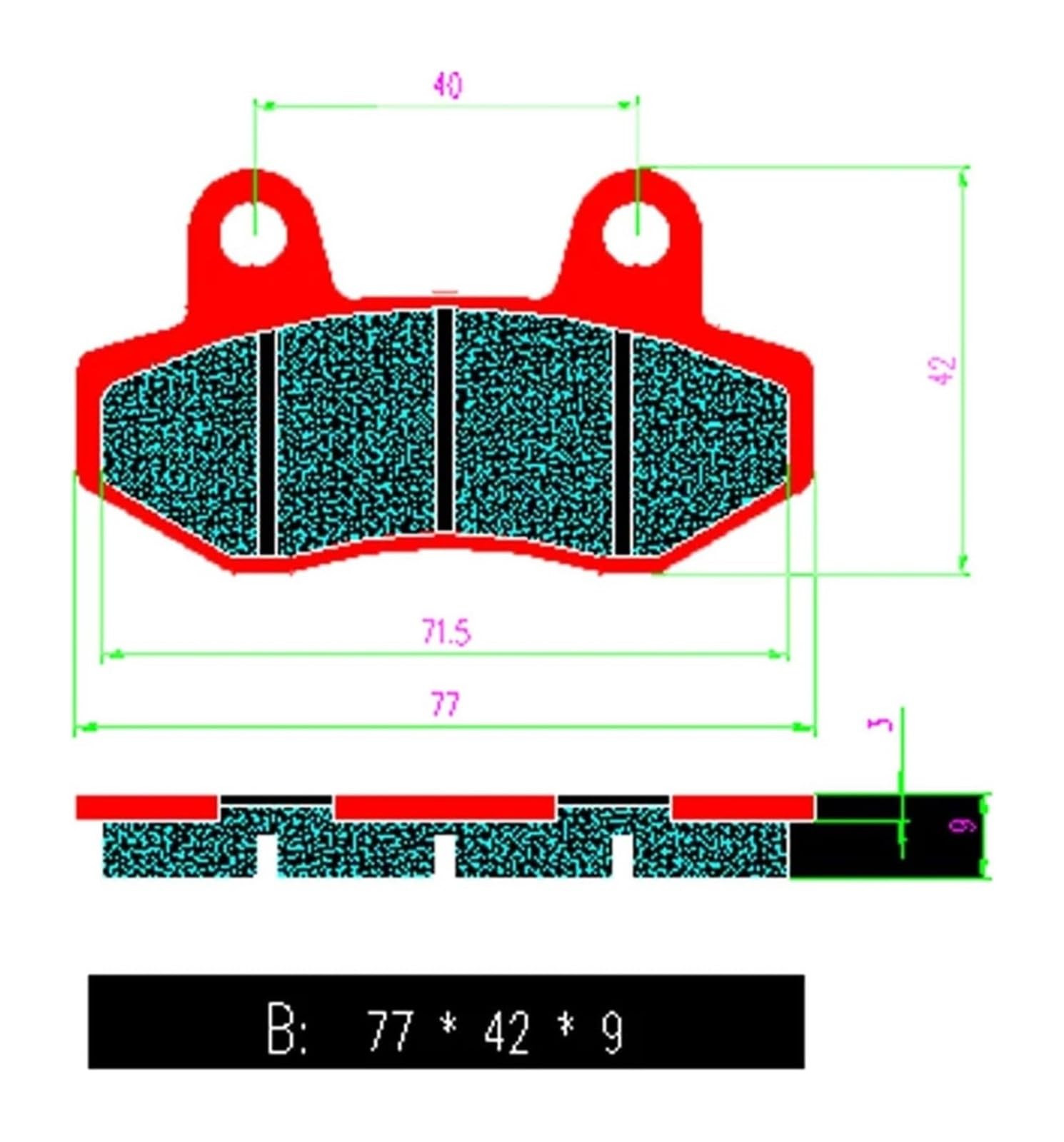 Bremsbeläge Für KYMCO Für Grand Für Dink 125 2012 2013 2014 2015 Bremszubehör Motorradparkpads Vorne Und Hinten Bremsbelagsatz(Rear 1 Pair)