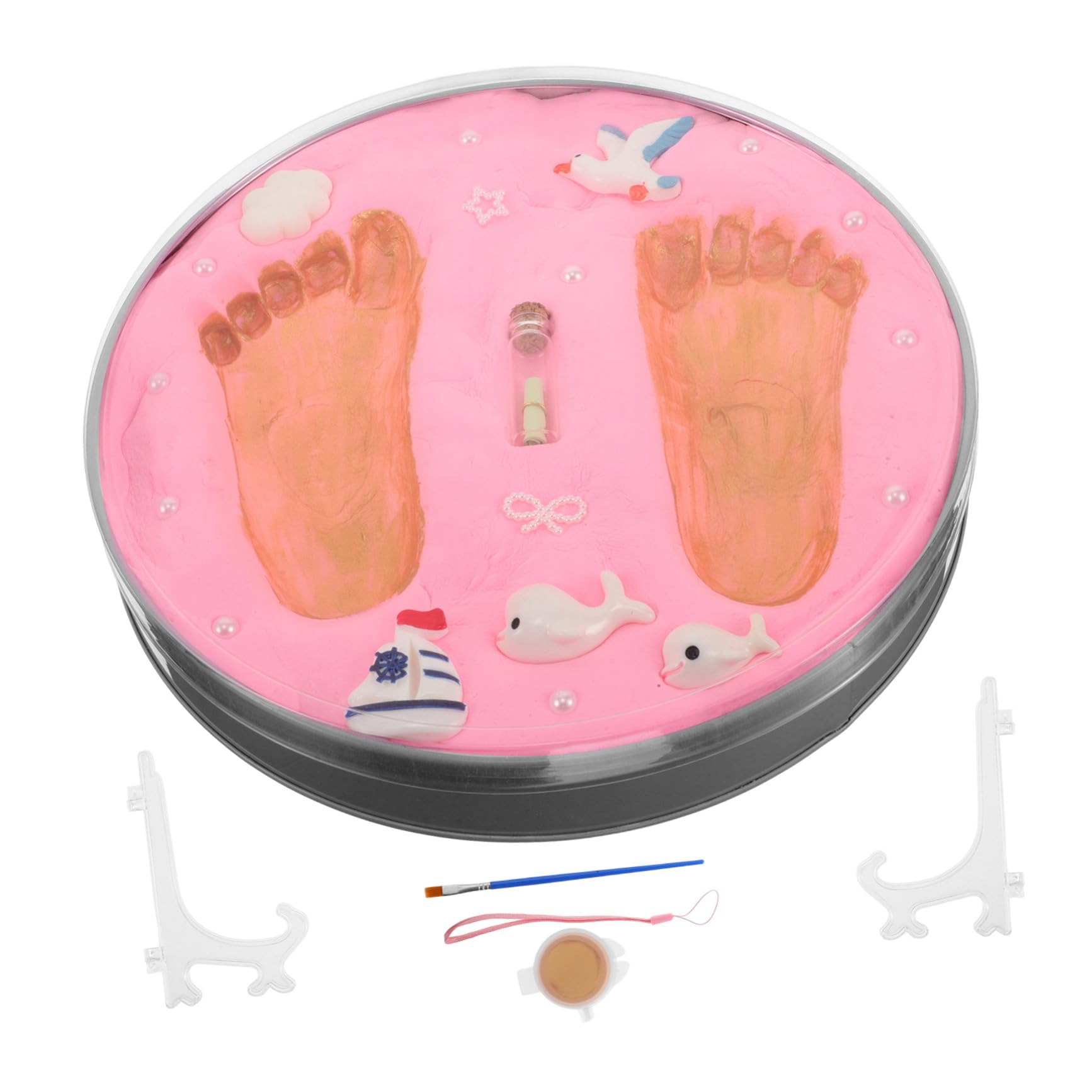 Kit Impronte Mani e Piedi per Ragazzo Ragazza Rosa, Ricordo