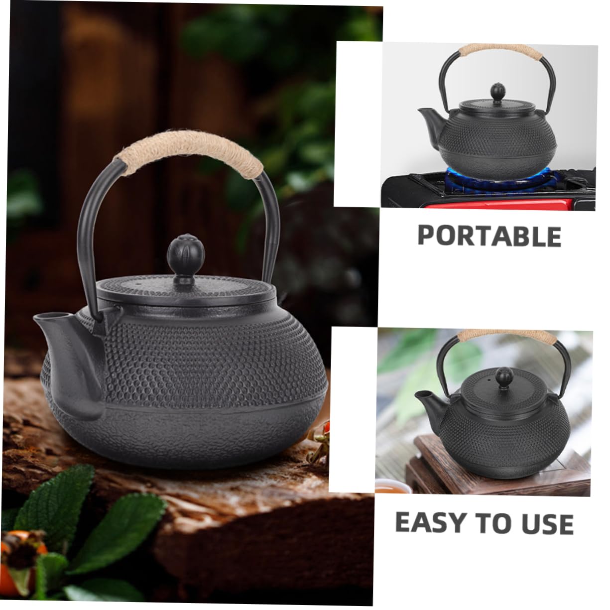 PRETYZOOM Tetera Pequeña De Hierro Fundido Tetera Para Estufa Resistente Al Calor Utensilios De Té Hogar Preparar Té Kung Fu Para Uso Diario