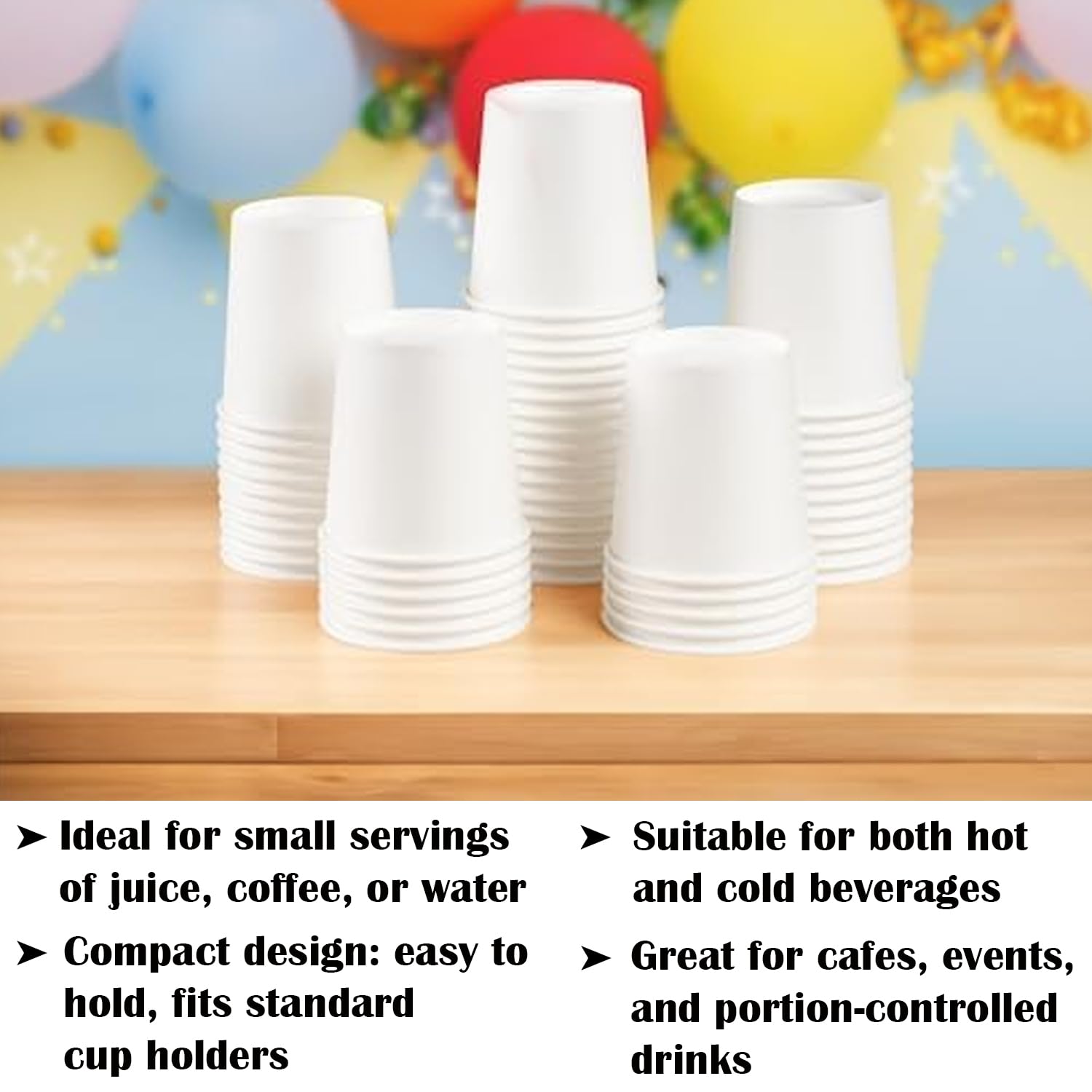 Aakriti 300mL White Paper Cups for Hot & Cold Beverages - Tapered Design, Leak-Resistant - Ideal for Coffee, Tea, Juice, Water (Pack of 100, Small) 4
