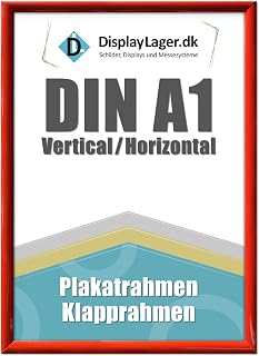 DisplayLager - A1 Rot Klapprahmen mit 25mm Aluminium Profil, Entspiegelter Schutzscheibe, Befestigungsmaterial