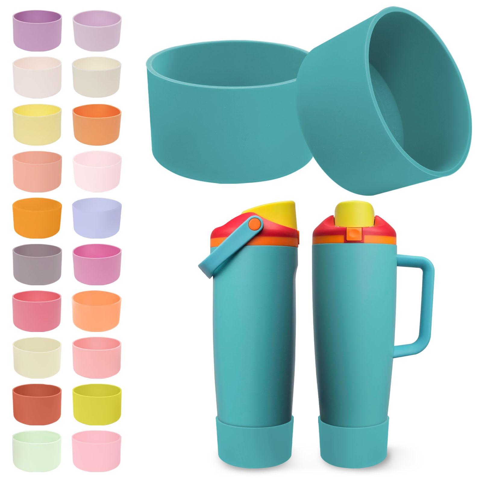 Kaitiaki Summer Sweetness 2Pcs Silicone Boots For Owala 30Oz & 40Oz Freesip Sway Bottles & Tumblers – Non-Slip, Scratch-Resistant, Stability Enhancer For Owala Accessories (Summer Sweetness)