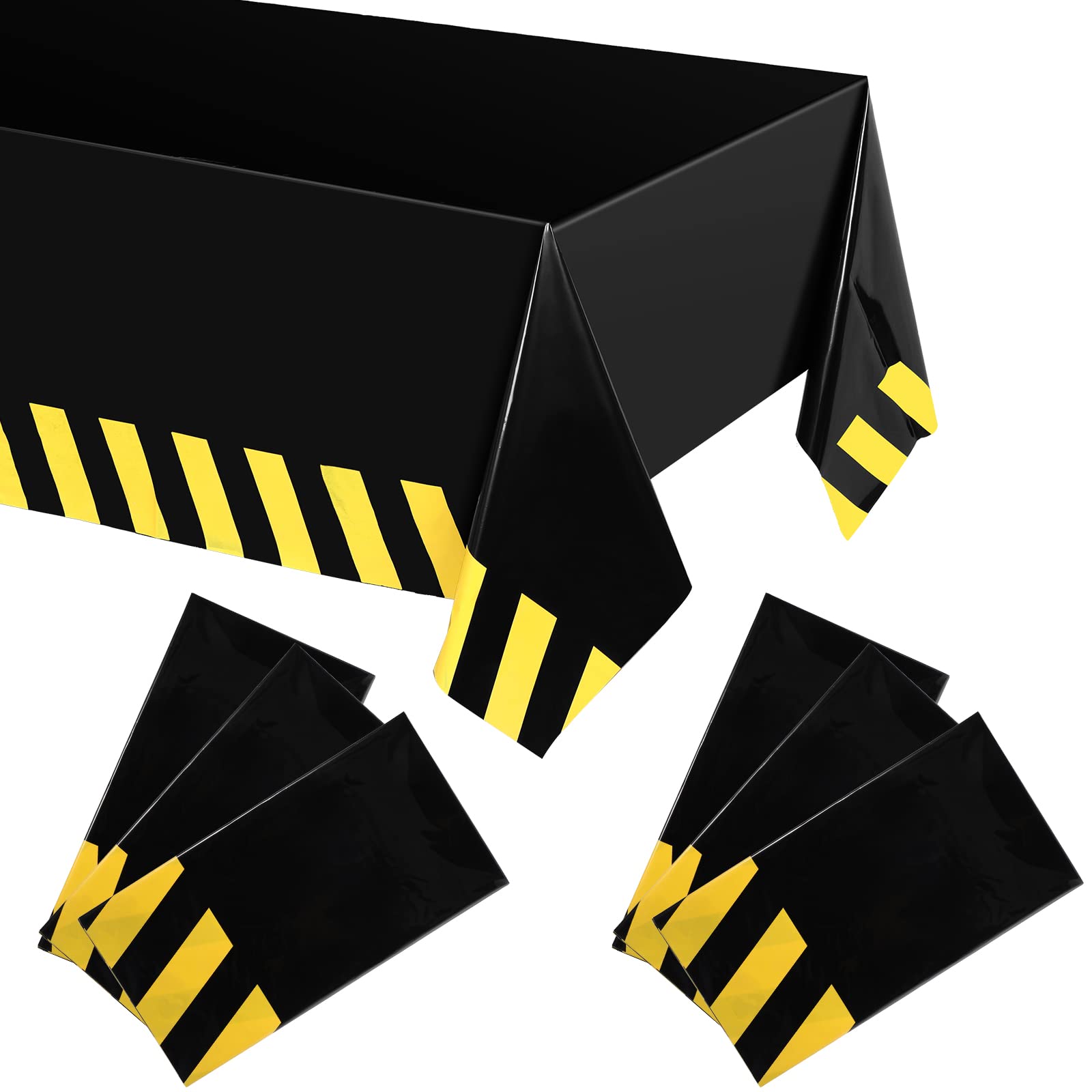 Remagr 6 Pcs Construction Birthday Party Tablecloth 51 x 71 Inch Road Table Runner Dump Truck Birthday Table Covers for Kids Boys Racing Party