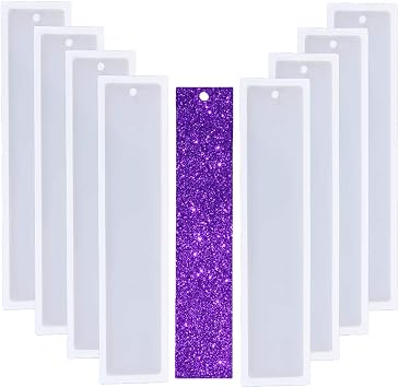 Silicone Bookmark Mold DIY Bookmark Resin Molds Transparent Jewelry Casting Mold for Crafts Making DIY Craft Tools - 8 Pieces
