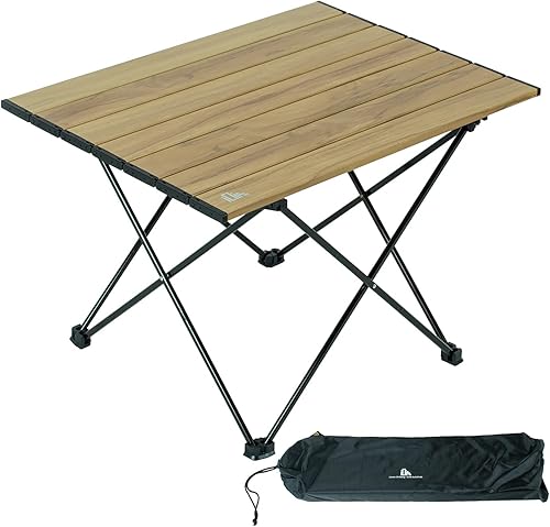 iClimb Mesa plegable de camping compacta ultraligera con bolsa de transporte (Naturaleza - L)