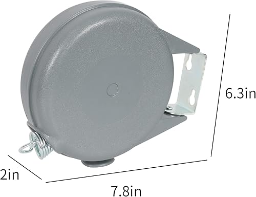 Miniatura 7 de Tendedero retráctil resistente para exteriores e interiores con carcasa de ABS duradera y línea de PVC extruido de 38 pies, con cerradura para