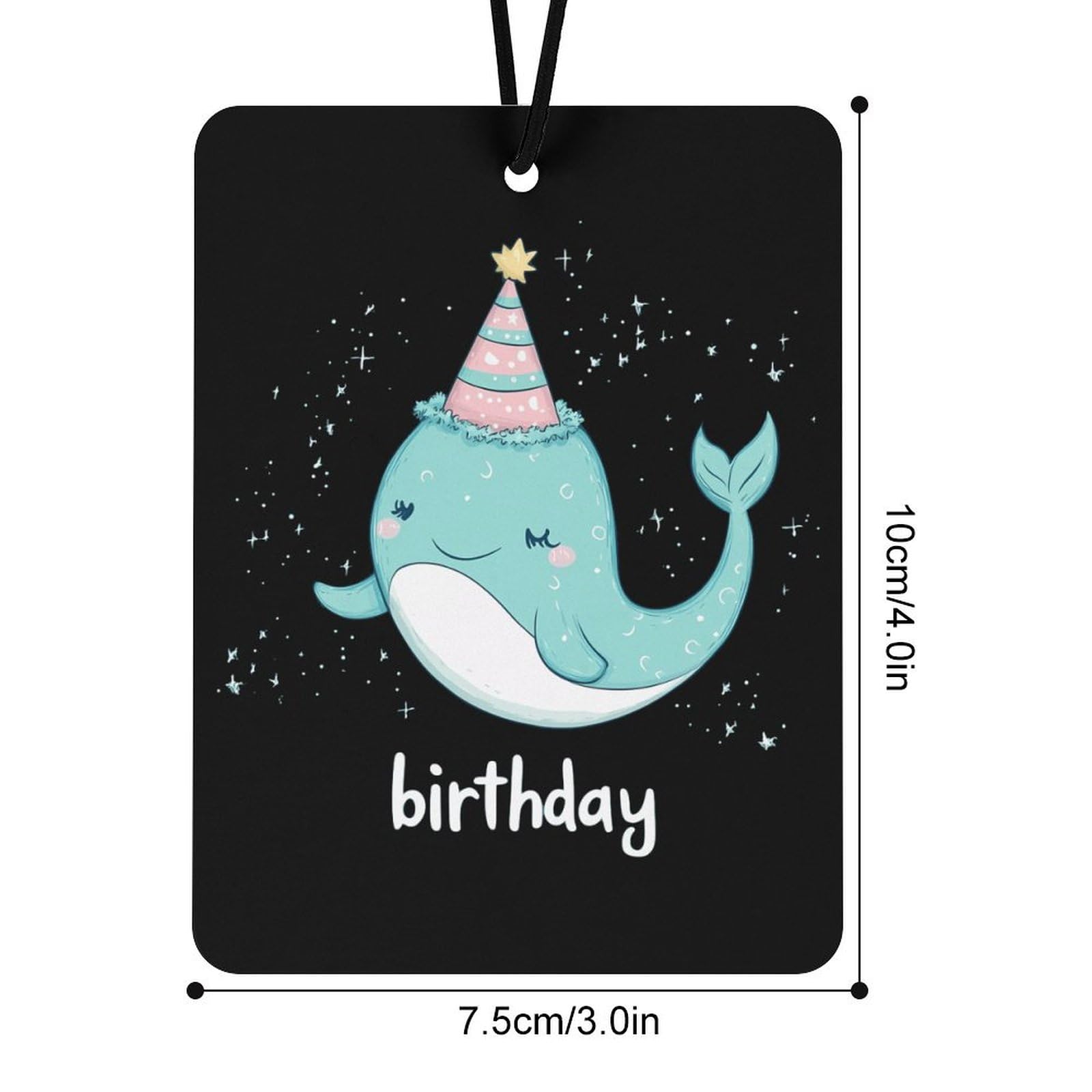 Narwhal Birthday Car Air Freshener Hanging Aromatherapy Tablets for Car Accessories Square