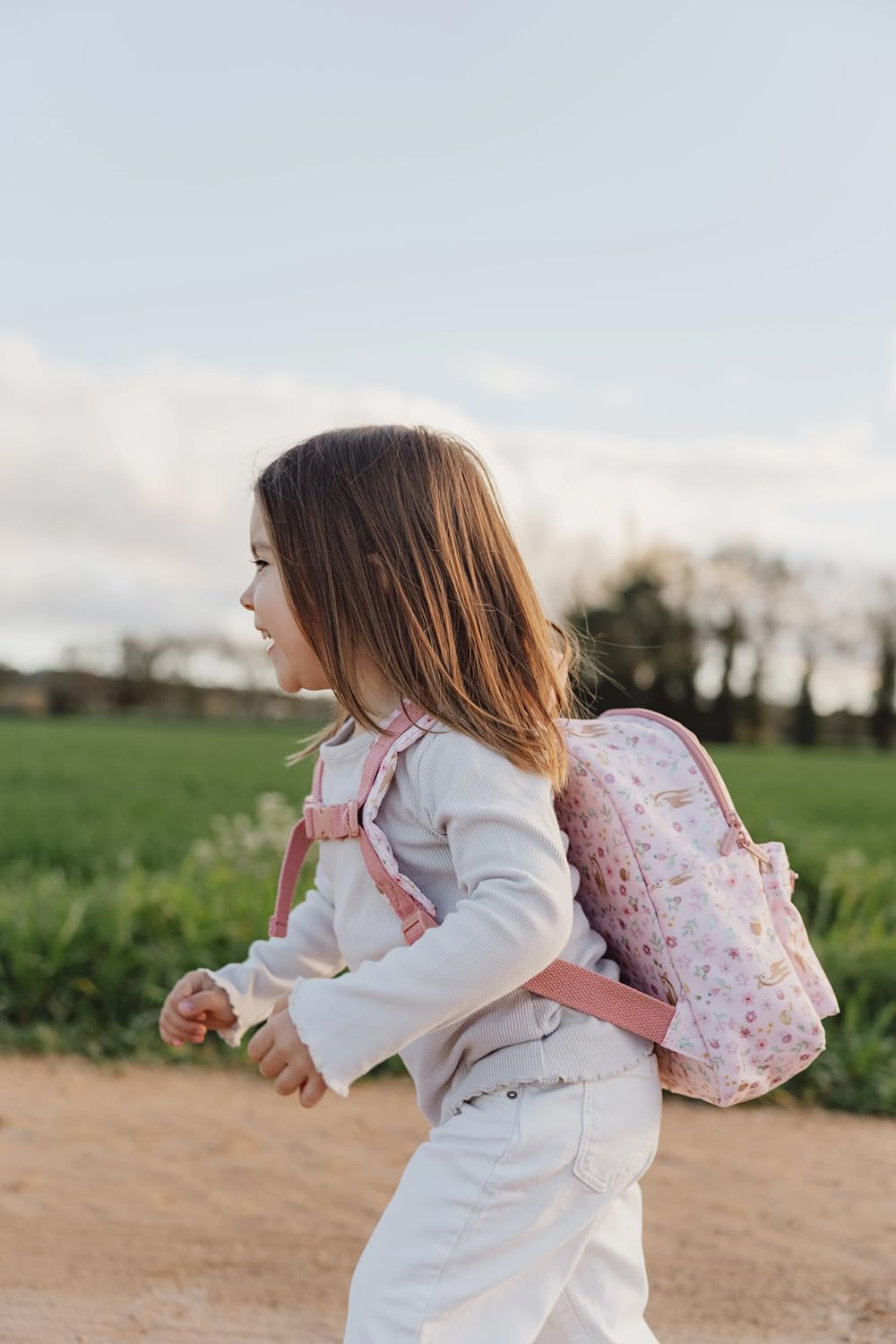 Little Dutch Mochila mochila infantil para niños guardería con correa para el pecho rosa, S, Jardín