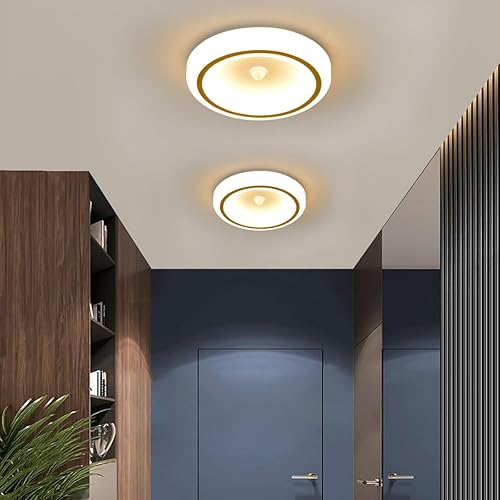 Miniatura 7 de Luces de techo LED delgadas de 9.5 pulgadas, montaje empotrado, temperatura de color 6000 K, lámpara de techo LED de 16 W con inducción PIR para