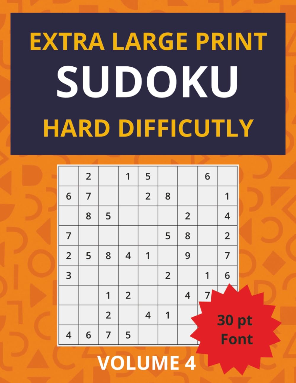 Extra Large Print Sudoku Hard Difficulty: Large print Sudoku puzzle book with hard level sudoku for daily mental exercise | 50 puzzles with solutions