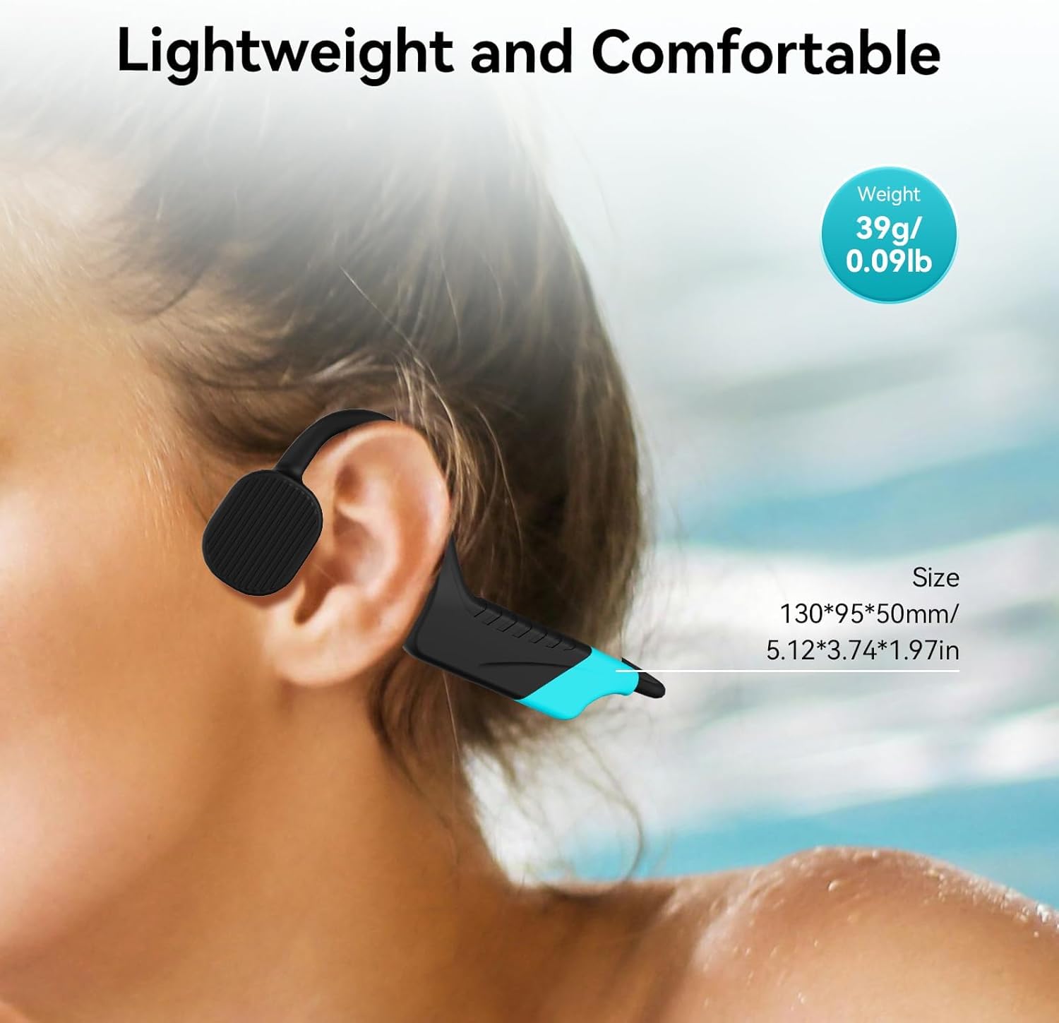 Retekess TT120 Récepteur de Casque de Natation, Casque à Conduction Osseuse pour La Natation, IP68 étanche, 120 M, Système de Communication sous-Marine pour Le Coaching en Temps Réel