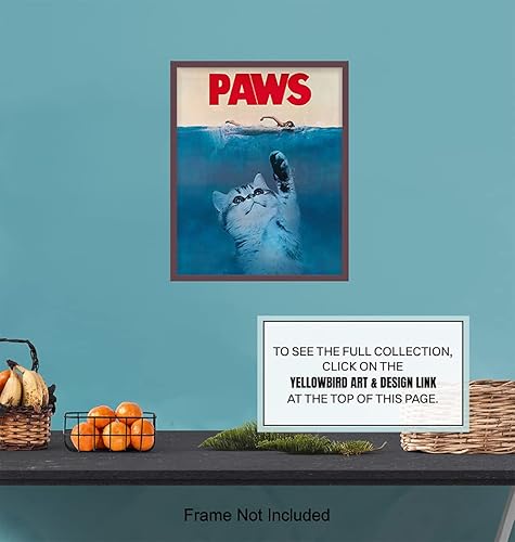 Vista 7 de Cat Wall Art & Decor - Cat Lover Gifts for Women Funny - Cute Kitty Poster 8x10 - Feline Decorations for Bedroom Bathroom - Kitty Kitten Home Decor